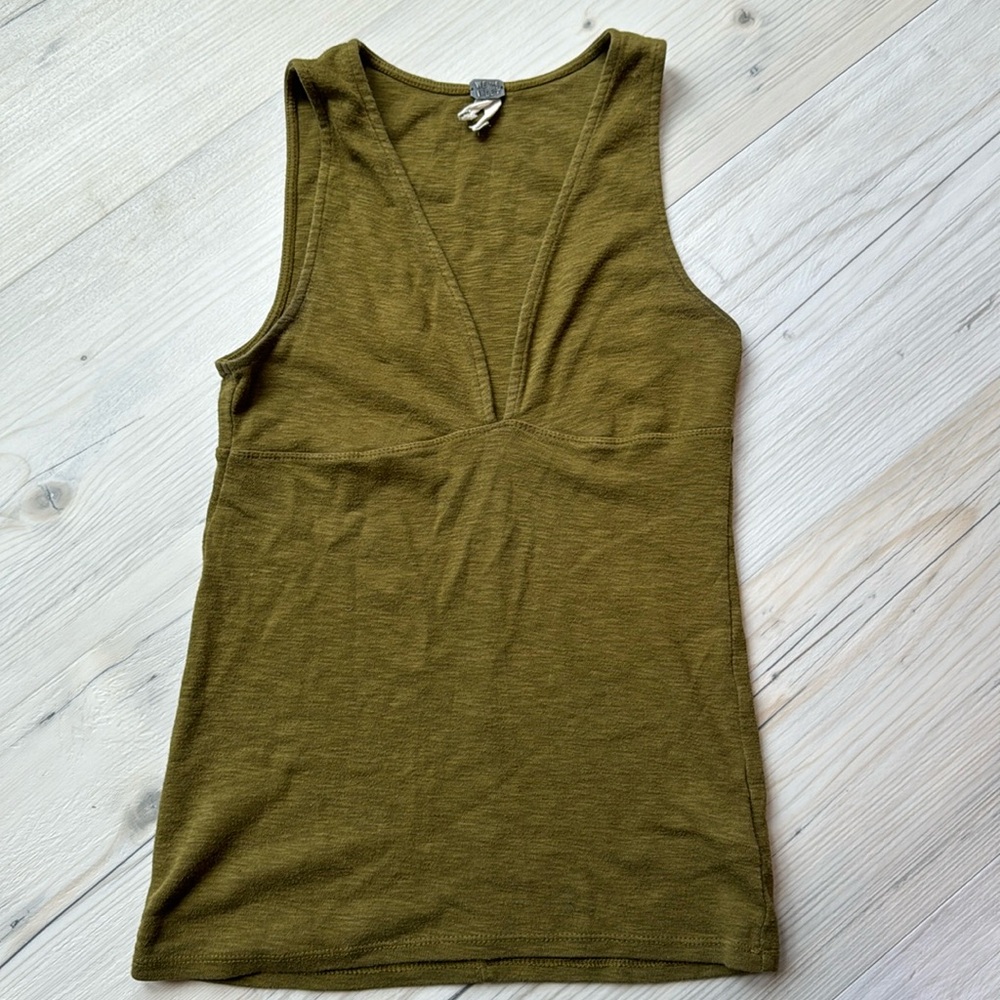 Free People Green Cotton Tank